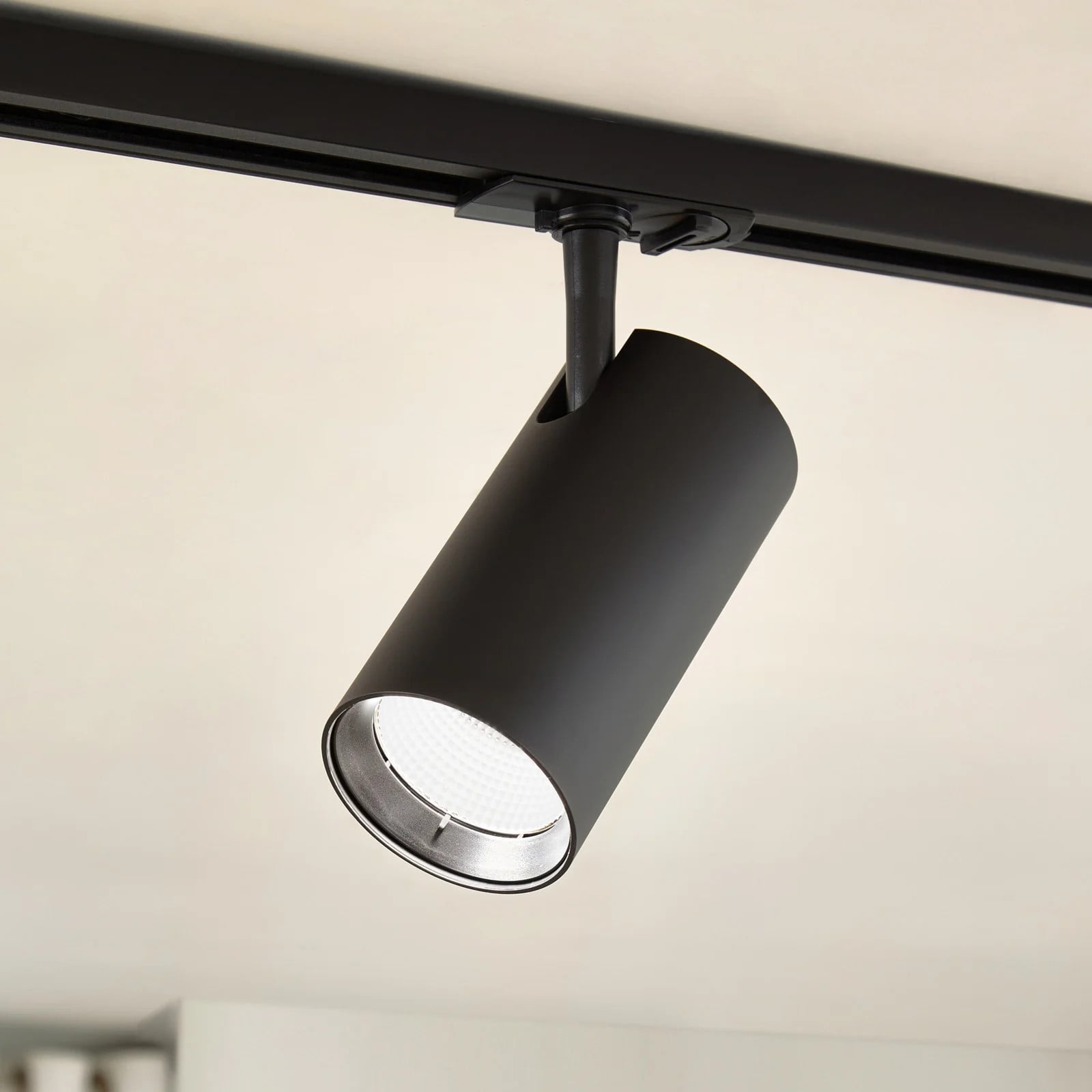 Lindby Linaro LED-railspot zwart aluminium Ø 7 cm