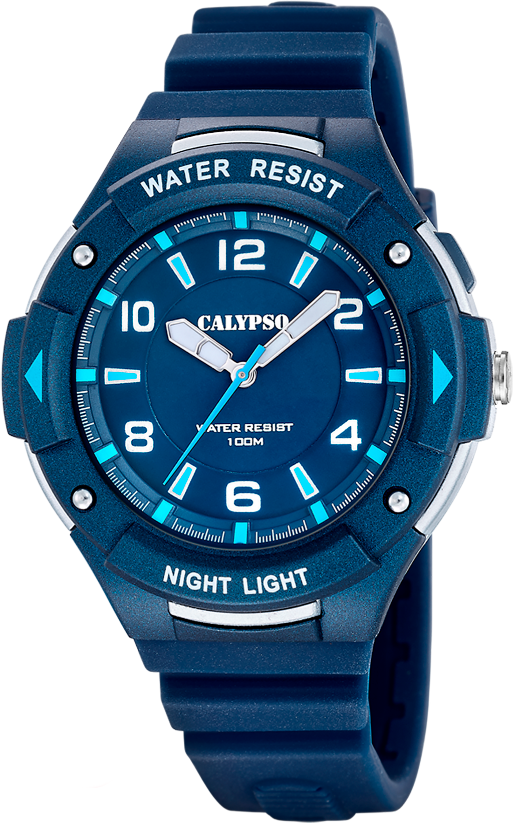 Quarzuhr CALYPSO WATCHES "Street Style", blau (dunkelblau, dunkelblau, dunkelblau), Armbanduhren, Herren, dunkelblau-silberfarben, Quarzuhr, Armbanduhr, Herrenuhr, Silikonarmband, analog, Beleuchtung