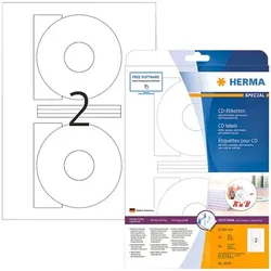 Herma 50er-Pack permanent haftende CD-Etiketten (große Öffnung) »5079« weiß