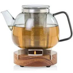AdHoc, Teekanne, Geschenkset Teekanne YUNA aus Borosilikatglas 1,2 Liter + Stövchen TUTO (1.20 l)