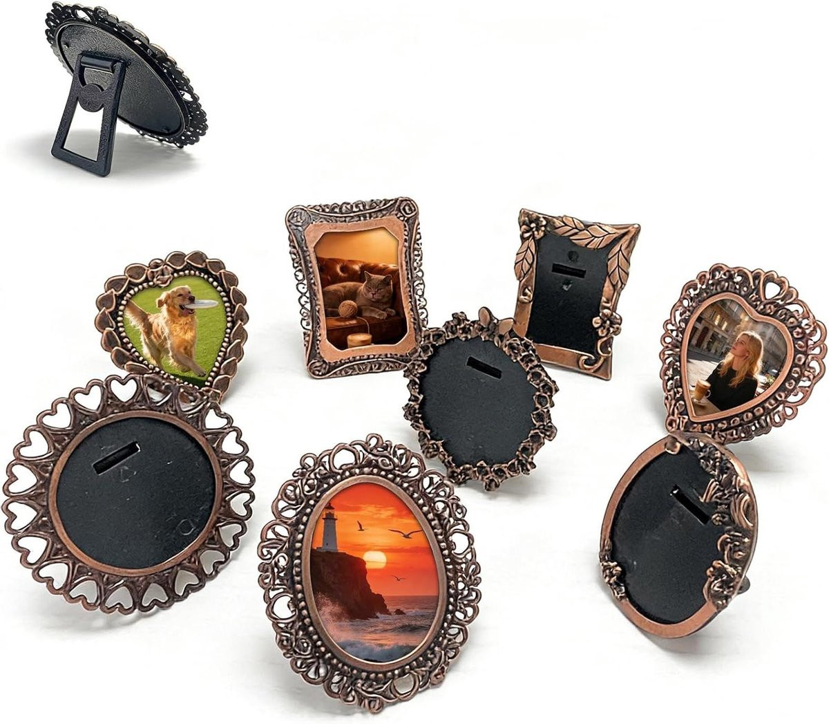 Mini Fotolijstjes Vintage Brons - Massief Metaal - 1 inch