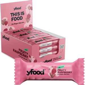 yfood Proteinriegel This is Food, 12 Riegel, Fruity Raspberry, je 60 g, pro Riegel 13 g Protein