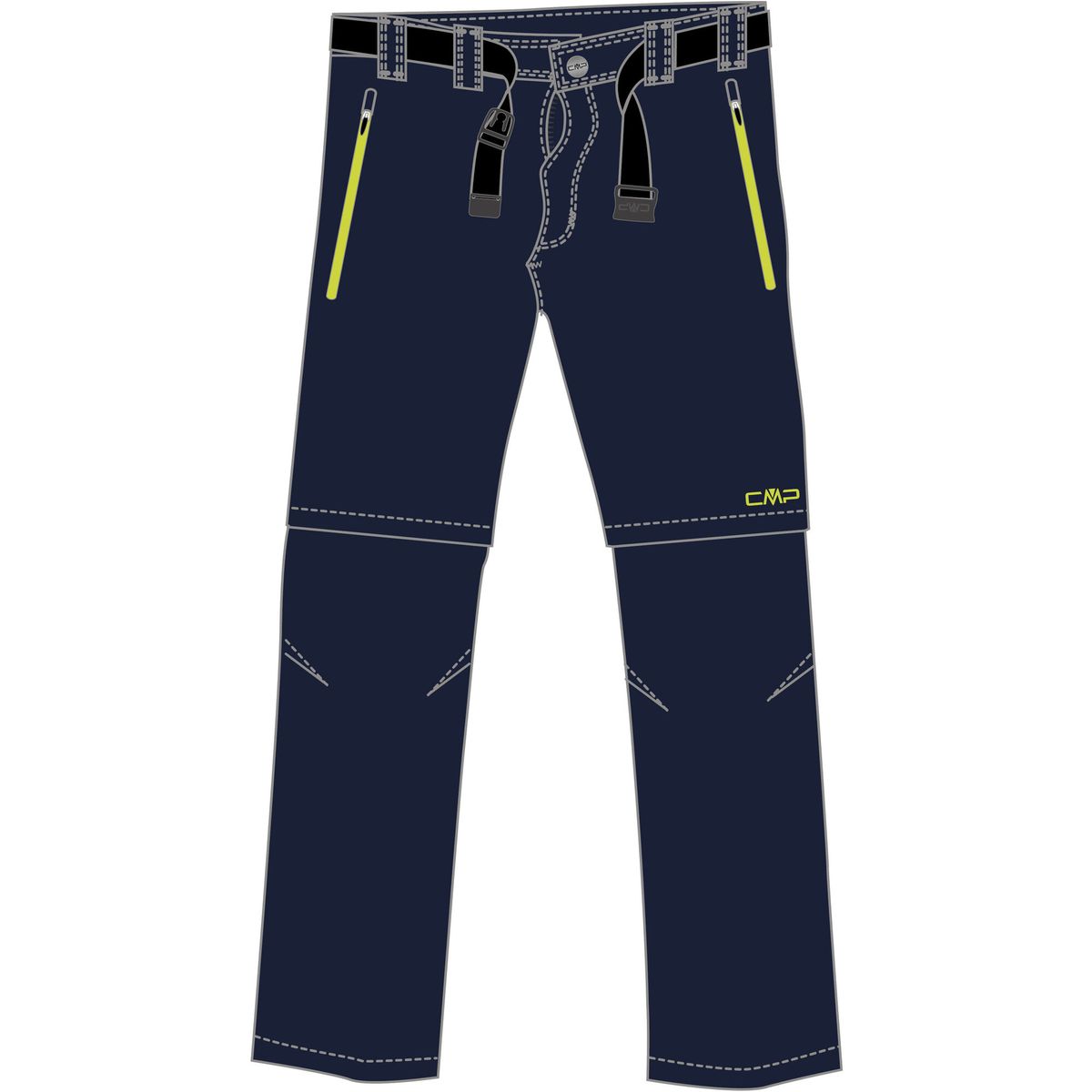 CMP KID Zip OFF Pant b.blue-limegreen (01NN) 116 3T51644-01NN-116