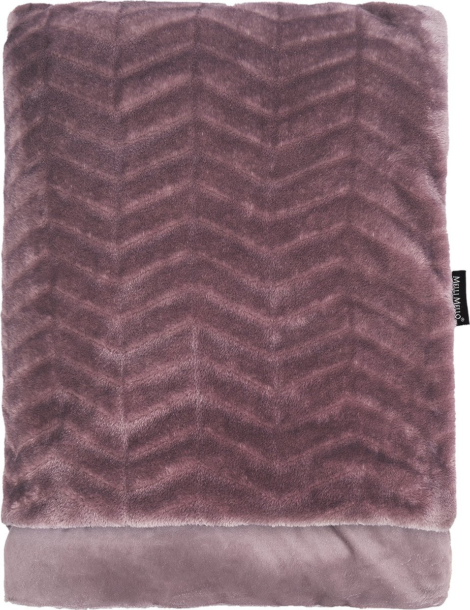 Melli Mello A Kind of Magic Plaid - Luxe Zachte Fleecedeken met Crocoprint - Vergrijsd Lila