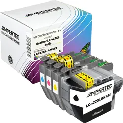4 Kompatible Tinten ersetzt Brother LC-422XL Multipack KCMY