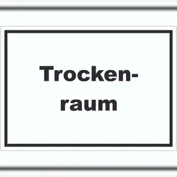 HB-Druck Trockenraum Aufkleber mit Text Wäsche trocknen waagerecht A8 (52x74mm)