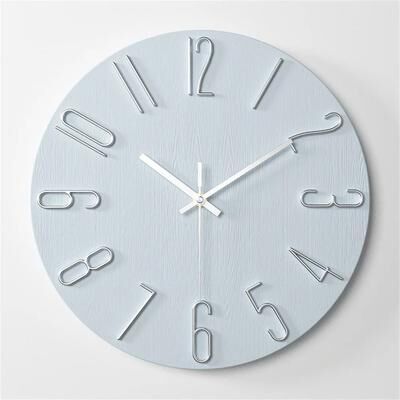Uplift Picks 12 Inch Analog Wall Clock Battery Powered Silent Classic Design gray 12 Inch