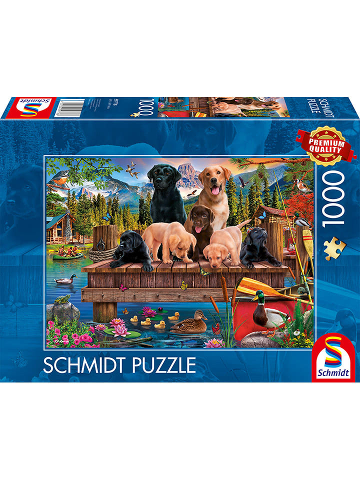 Schmidt Spiele 1.000tlg. Puzzle "Hundefamilie am See" - ab 12 Jahren - onesize