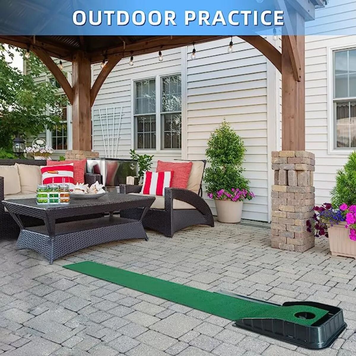 INF Nouvel Entraîneur de Putting de Golf (2,2 m) avec Système de Retour de Balle Automatique