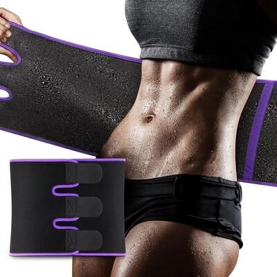 Inspire Select Waist Trimmer Sweat Belt Adjustable Waist Trainer Band For Women & Men, Belly Support For Workout & Fitness purple