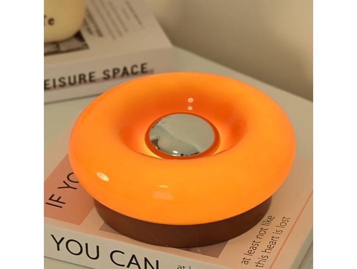 Lampe de bureau tactile Ins Donut Bauhaus au design créatif, lumière d'ambiance pour chambre à coucher, lampe de chevet en fer, décoration d'intérieur, lampes de table rechargeables