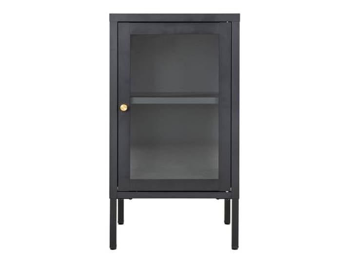 möbelando Beistellschrank >Dalby< in Schwarz, Metall - 38x70x35cm (BxHxT)