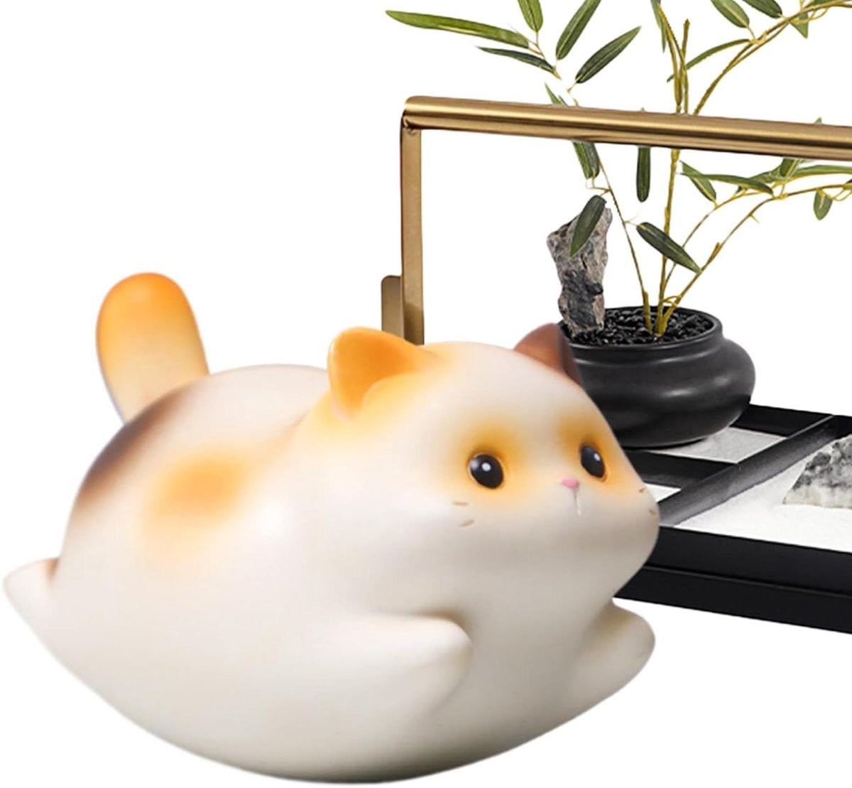 Kleine Kattenbeeldjes Miniatuur Speelgoeddieren voor Bureau Decoratie met Schommelende Beweging Hoogte: 7 cm