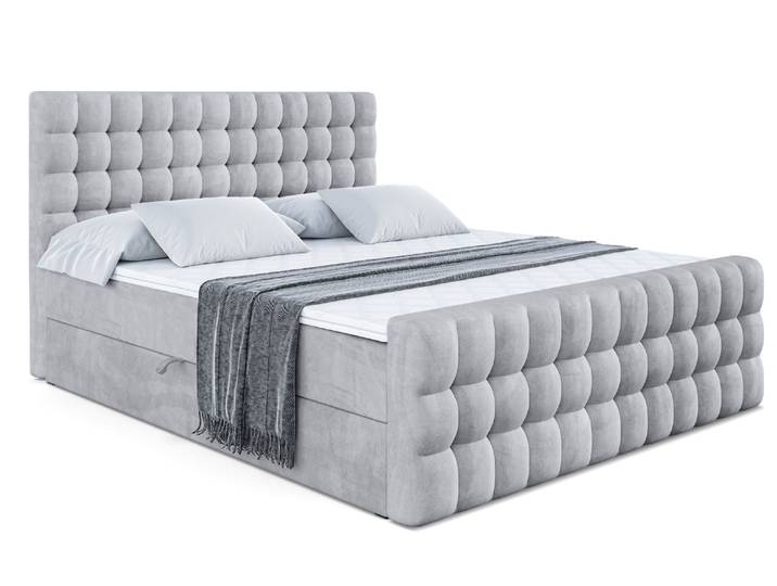 Boxbett VIONE-Z 140x200 cm Hellgrau - Monolith 84