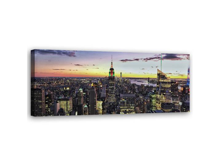 Feeby Wandbild gebäude und wolkenkratzer, Grau, Stadtarchitektur, Rechteckig, 90x30 cm, Bilder & Rahmen, Bilder, Leinwandbilder