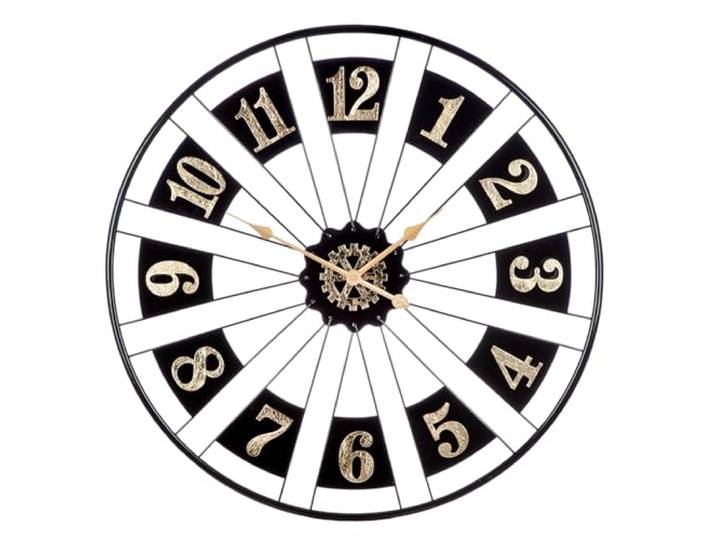 Casablanca Passage Horloge Murale Ronde en métal Noir Diamètre 80 cm Aspect métallique Piles Non incluses