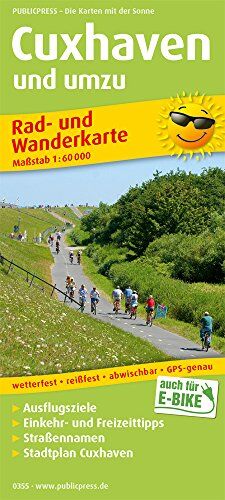 Cuxhaven und umzu (mit Stadtplan): Rad- und Wanderkarte mit Ausflugszielen, Einkehr- und Freizeittipps, mit Stadtplan (1:18500), wetterfest, ... 1:60000. (Rad- und Wanderkarte / RuWK) - Preis vom 02.10.2026 23:42:20 h