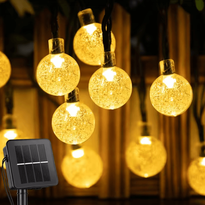 Inspire Curations Solar Crystal Bubble Ball String Lights For Outdoor Garden Decor warmwhite 22m200led1pc
