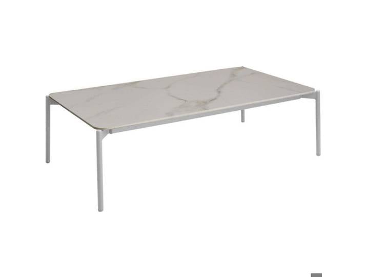 Table basse de jardin plateau céramique Ambiance blanc
