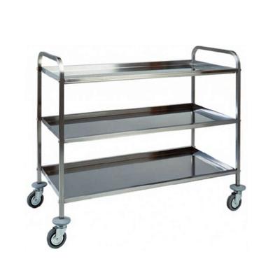 Fimar Edelstahl-Servierwagen - 3 Edelstahl-Etagen 80x50 cm - Abmessungen 91x57x96(h) cm - Räder ø125 mm