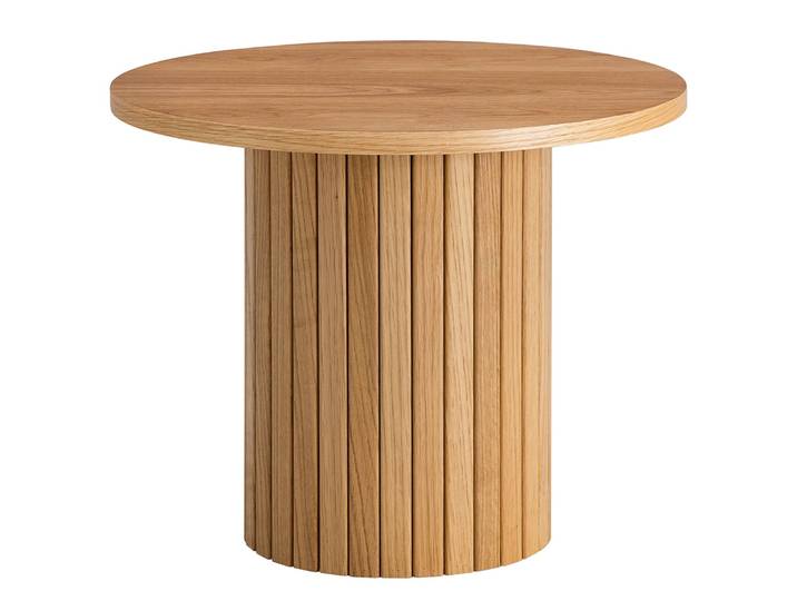 Bout de canapé 50 cm Ø 50cm Beige/Marron/Chêne