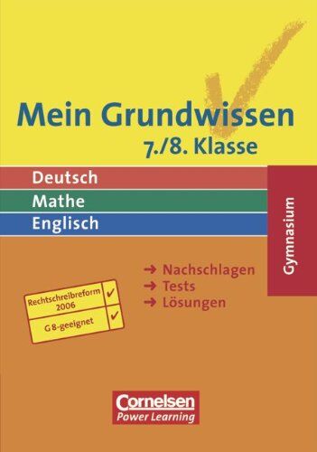Abele, Hans Karl - Mein Grundwissen - Gymnasium - Aktualisierte Ausgabe 2006: 7./8. Schuljahr - Schülerbuch: Nachschlagen, Tests, Lösungen - Preis vom 04.10.2026 03:51:26 h