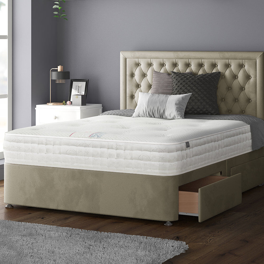 Marlow Home Co. Urbank Upholstered Divan Bed Coffee Kingsize (5')