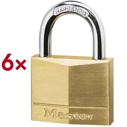 Master Lock 6er-Pack Vorhängeschlösser »140EURSIX«, 4x6x1.3 cm