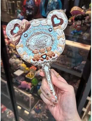 Uplift Picks Flower Knows Sweetie Bear Hand Mirror Creamy Pink Vanity Mirror 07