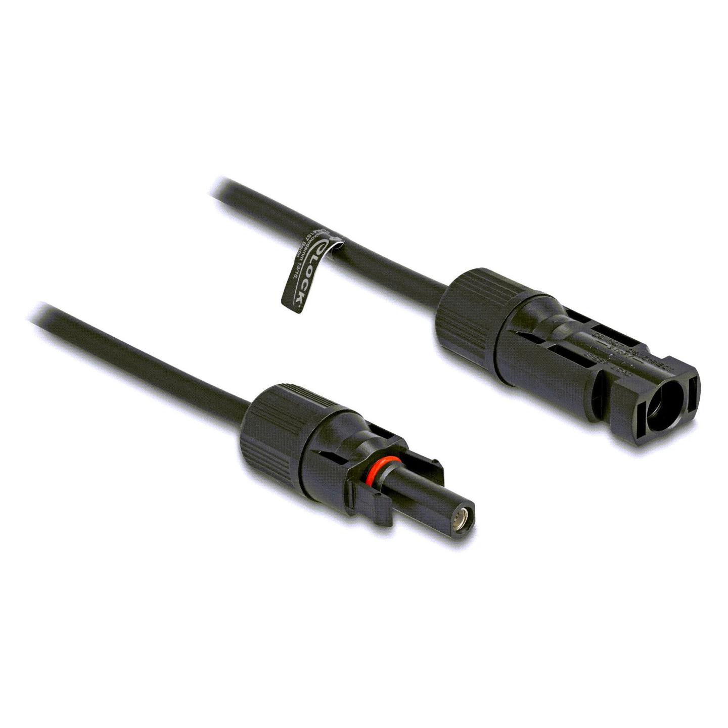 Delock DL4 Solar Kabel 6 mm² Stecker zu Buchse 10 m schwarz (Solarkabel) (88213)