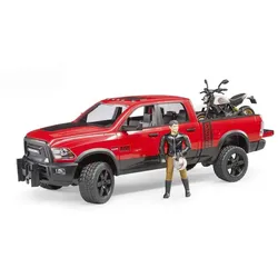 BRUDER® 02502 RAM 2500 Power Wagon mit Scrambler DuCATi Desert Sled und Fahrer