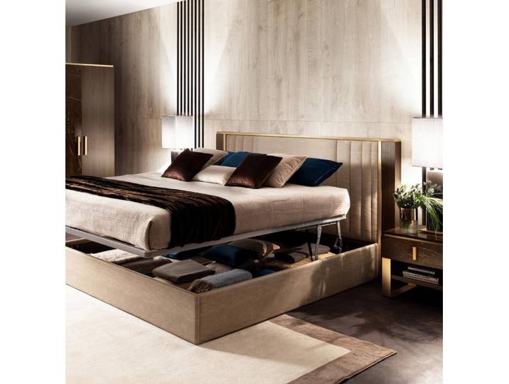 Xlmoebel Polsterbett Designer Holz Möbel mit edlem Polster für Schlafzimmer, Made in Europa