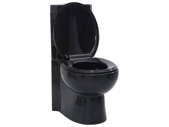 vidaXL Toilette für Ecke Keramik Schwarz