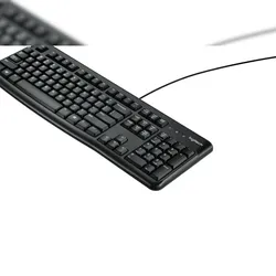 Logitech K120 Corded Keyboard Tastatur Büro USB QWERTY US International Schwarz