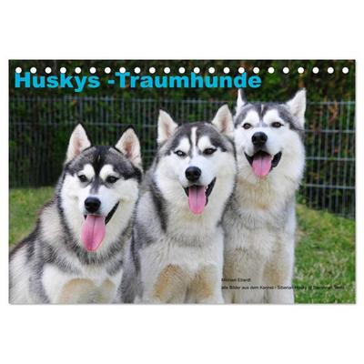Huskys - Traumhunde (Tischkalender 2026 DIN A5 quer), CALVENDO Monatskalender