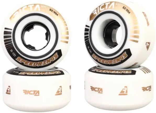 Skateboard Rollen Ricta Speedrings 99A Slim 4 Stk. (52mm - Weiß/Schwarz/Gold)