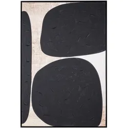 Bild Hot Stone aus Gewebedruck und MDF, modern, schwarz, rechteckig, 82x122 cm, Hochformat