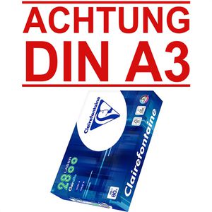 Clairefontaine Kopierpapier Laser 2800, 2252C, A3, 80g/qm, hochweiß, 500 Blatt