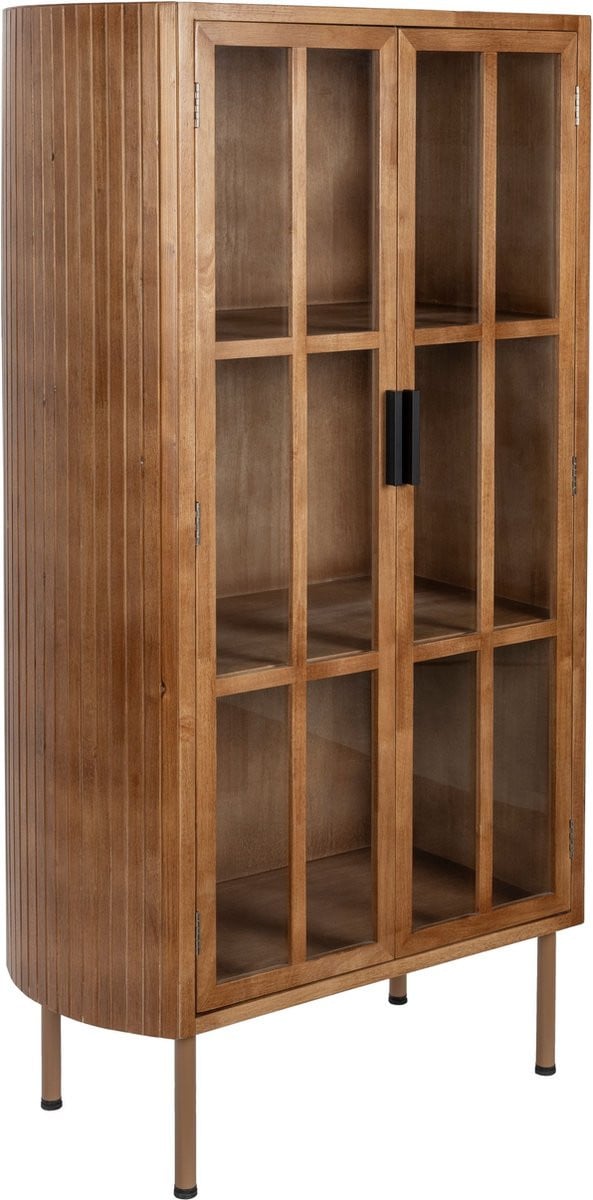 Housecraft Living Yaz Kast met Glazen Deuren - Bruin - Hout