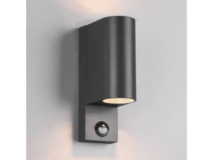 Trio Lighting Aussenwandleuchte mit Bewegungsmelder Roya, dimmbar, schwarz, Aluminium, Modern