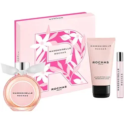 Rochas, Beauty Geschenkset, Mademoiselle Duftset für Damen – Eau de Parfum 50 ml 7,5 ml Body Lotion 50 ml