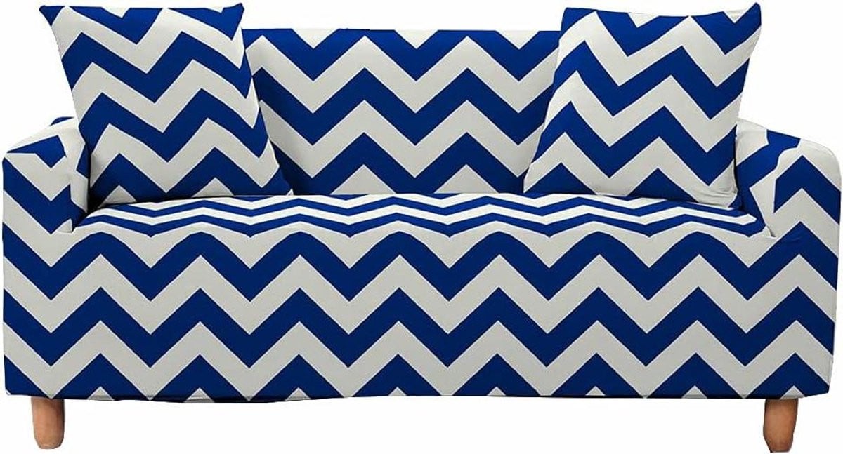 Blauwe anti-slip stretch sofahoes voor 1 zits meubels