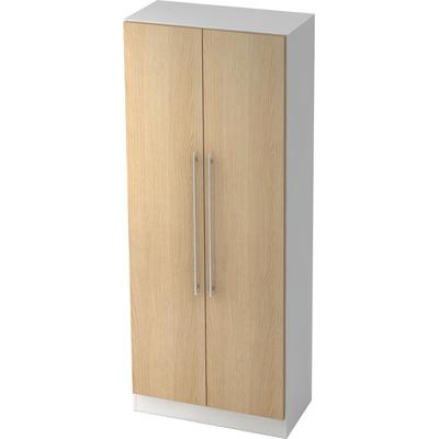Hammerbacher Schrank Solid 5OH BxTxH 80x42x200,4cm Griff RE Weiß/Eiche