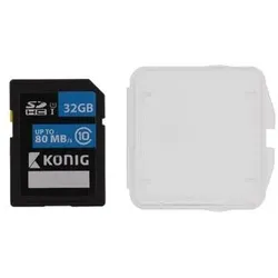 König 32GB SDHC (32 GB, SDHC, UHS-I), Speicherkarte, Blau, Schwarz