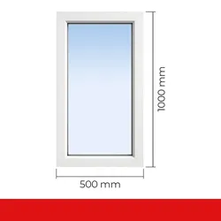 Kunststofffenster 50x100 cm weiß – DRUTEX Iglo 5 Classic, 1-flügelig, 2-fach verglast
