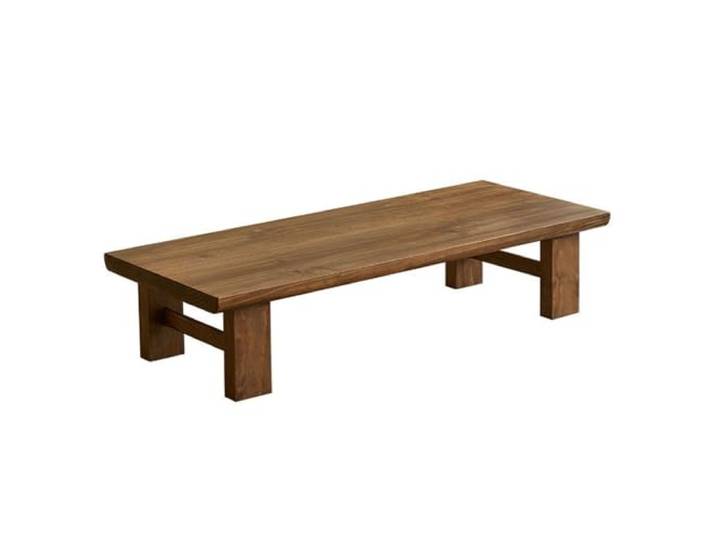 CHAOHAOKE Retro-Stil Couchtisch aus Massivholz, 80 cm niedriger Wohnzimmertisch, passend für Balkon und Teestube für gesellige Zusammenkünfte und Entspannung