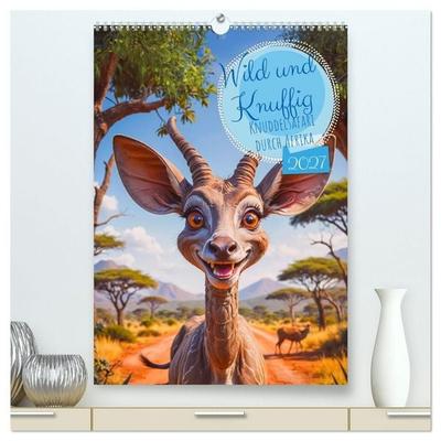 Wild und Knuffig – Knuddelsafari durch Afrika (hochwertiger Premium Wandkalender 2027 DIN A2 hoch), Kunstdruck in Hochglanz