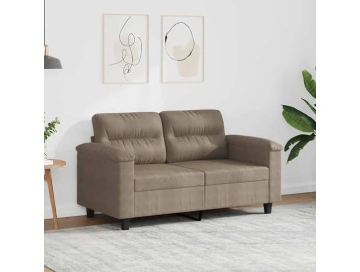HEFZGDB 2-Sitzer Sofa 120 cm Breite Taupe Mikrofasergewebe Langlebiges Polstermöbel mit Metallgestell, Bequeme Sitzflächen und Moderne Einrichtung für Wohnzimmer Gemütlichkeit