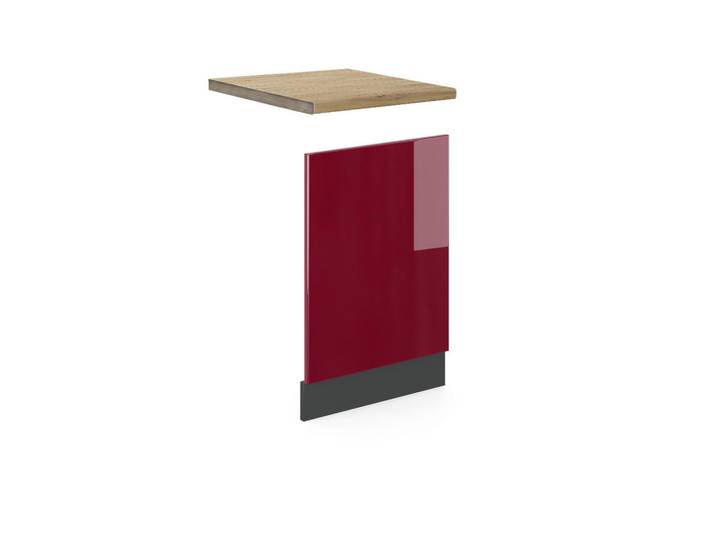Vicco Frontblende R-Line Rot 45 cm, AP Eiche, Rot, Anthrazit, Holzwerkstoff, Rechteckig, 45x67.4x60 cm, Küchen, Küchenmöbel, Küchenschränke, Küchenunterschrank