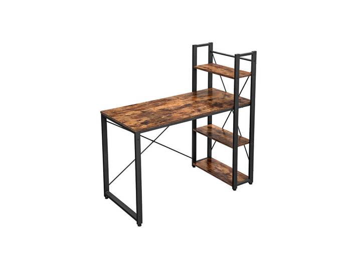 Hansiro Schreibtisch Computertisch, Braun, 60x120x120 cm, Büromöbel, Schreibtische, Schreibtische